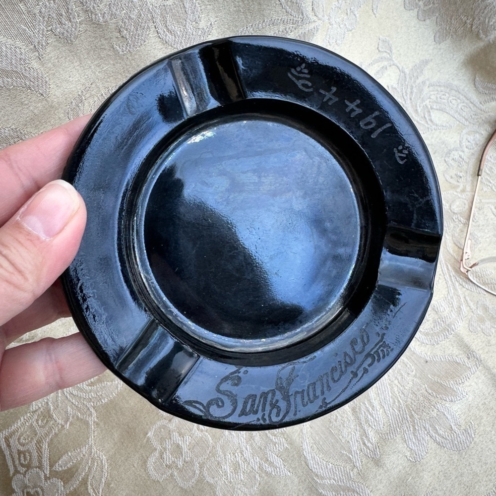 Vintage San Francisco 1944 Black Ashtray